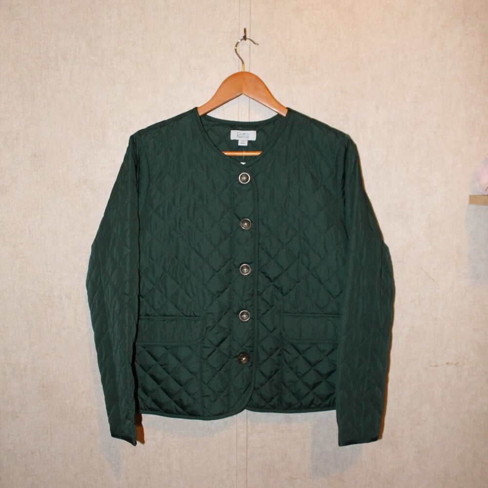 Brand New! Croft & Barrow Green Quilted Jacket